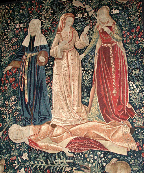 The Three Fates, Flemish tapestry for fate and destiny blog post