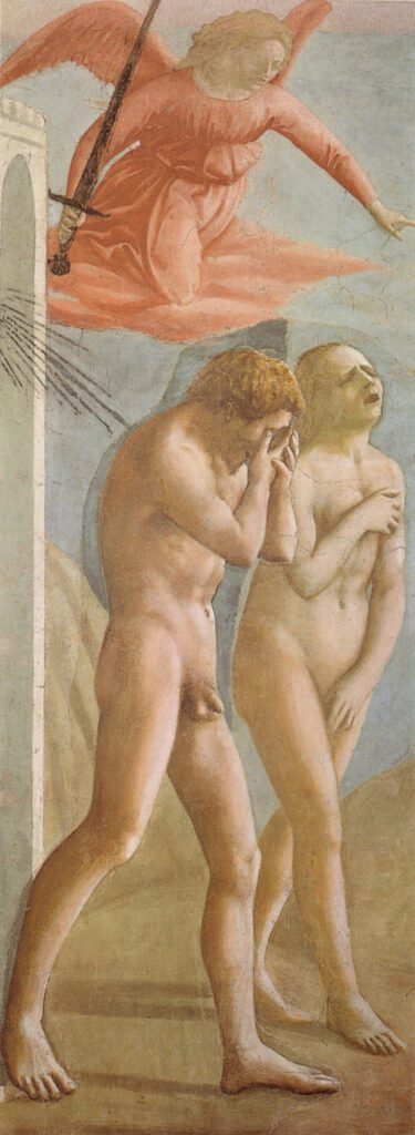 Expulsion from the Garden of Eden (1424) fresco by Masaccio for Home blog post
