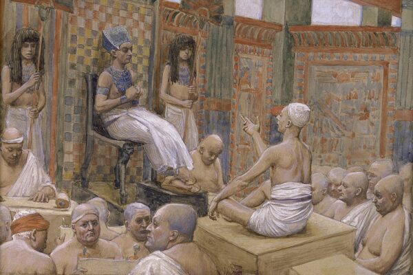 Joseph Interprets Pharaoh's Dream, c. 1896-1902, by James Jacques Joseph Tissot for Precognition blog post