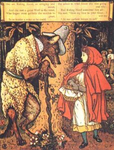 Walter Crane illustration for Little Red Riding Hood for nightmares blog post